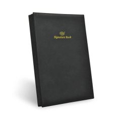 FIS FSCL20BKN Signature Book with PVC Cover - 240 x 340mm - 20 Sheets - Black
