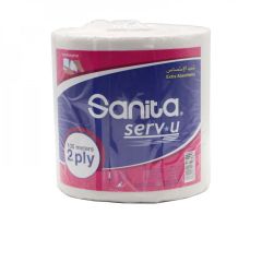 Sanita Serv-u Embossed & Perforated Clinical Towel Roll - 2 Ply - 135 Meters (Pack of 12)
