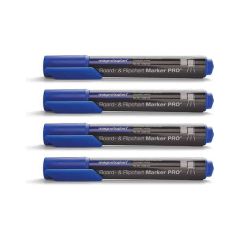 Magnetoplan COP 1228103 Dry Erase White Board & Flipchart Marker - Bullet Tip - Blue (Pack of 4)