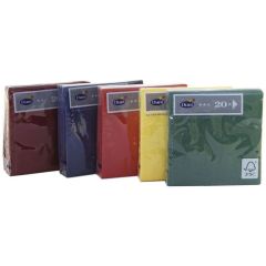 Duni 3-Ply Assorted Color Napkins - 24 x 24cm - 20 Napkins x (Pack of 6)
