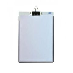 FIS FSCB111V Clear Clipboard with Fastener Clip - A4 - Black (Pack of 10)