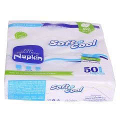 Soft n Cool Paper Folded 2-Ply Dinner Napkin - 33 x 33cm (Pack of 50)
