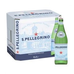 S.Pellegrino Sparkling Natural Mineral Water - 1 Liter Glass Bottle x (Pack of 12)