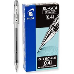 Pilot BLGC4  G-Tec-C4 Roller Ball Pen - 0.4mm - Black (Pack of 12)
