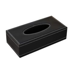 Dayon PU Leather Tissue Box - 24 x 12 x 6.5cm, - Black