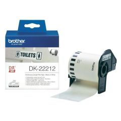 Brother DK-22212 Continuous Length 62mm x 15.24m Film Tape - Black on White