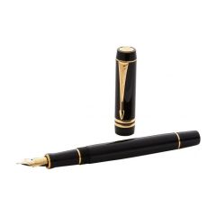 Parker 8011241 Duofold International Fountain Pen - Gold Trim - Black