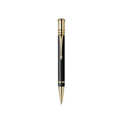 Parker 8011242 Duofold International Ball Point Pen - Gold Trim - Black