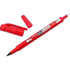 Pilot SCA-TM Twin Marker - Fine & Extra File Tip - Red (Pack of 12)
