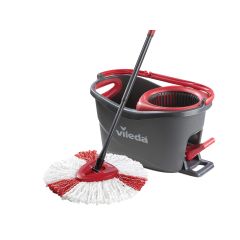 Vileda Easy Wring & Clean Turbo Spin Mop & Bucket - Black/Red