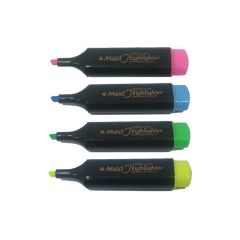 Maxi MX-50/4 Premium Highlighter - Assorted Color (Pack of 4)