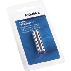Dahle 95901 Cylinder Magnets - 10mm(D) x 10mm(H) - Silver (Pack of 4)