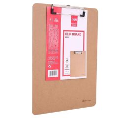 Deli 9226 MDF Wooden Clip Board with Metal Lever - A4 - Brown