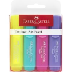 Faber Castell Textliner 1546 Pastel Color Highlighter - Assorted (Pack of 4)