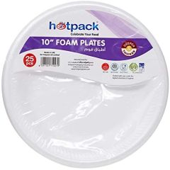 Hotpack  10" Foam Plate - White (Pack of 25)