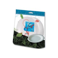 Fun 9" Heavy Duty Paper Plate - White (Pack of 50)