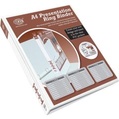 FIS FSBD235DPB 2-Ring Presentation Binder - 35mm Ring - A4 - White