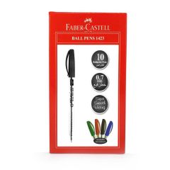 Faber Castell FCIN142310BL Ball Point Pen - 0.7mm Ball - Black (Pack of 10)