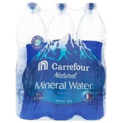 Carrefour Natural Mineral Water - 1.5 Liter x (Pack of 6)