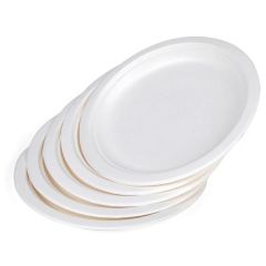 Hotpack Biodegradable 9" Round Plate - White (Pack of 500)