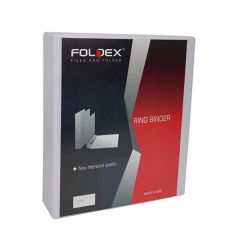Foldex RB406 4-Ring Binder - 2 Inch - A4 - White