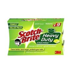 3M Scotch Brite Heavy Duty Nailsaver Scrub Sponge (9 / Pack)