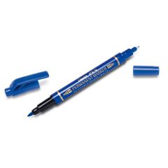Pentel N75W Twin Tip Permanent Marker - Fine & Medium Point - Blue (Pack of 12)