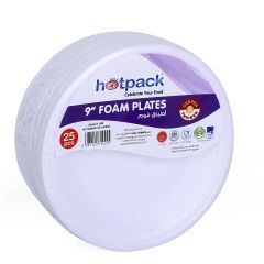 Hotpack 9" Foam Plate - White (Pack of 25)