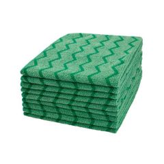 Rubbermaid Q62000GR00HYGEN Microfibre General Purpose Cleaning Cloth - 41 x 41cm - Green (Pack of 12)