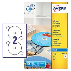 Avery J8676-25 Self-Adhesive CD Label - 117mm(D) - 2 Labels x 25  Sheets