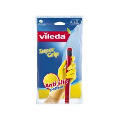 Vileda PK27566/PK68326 Super Grip Cleaning Gloves - 9"/Large - Yellow