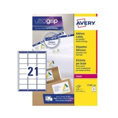 Avery L7160-100 Laser 63.5 x 38.1mm Address Labels - 21 Labels x 100 Sheets