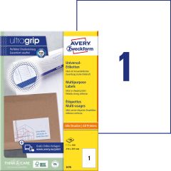 Avery 3478 Multi-Purpose White Labels - A4 x 100 Sheets