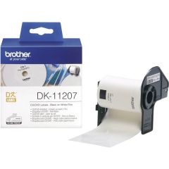 Brother DK-11207 CD/DVD Labels - 58mm(D) - Black on White - 100 Labels / Roll
