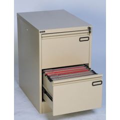 Rexel RXL 302ST Filing Cabinet with 2 Drawers - 465(W) x 645(D) x 730mm(H) - Key Lock - Beige