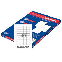 FIS FSLA40-100 Multi-Purpose White 52.5 x 29.7mm Labels - A4 (40 Stickers x 100 Sheets)