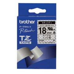 Brother TZ-SE4 Tamper Evident Tape - 18mm x 8m - Black on White