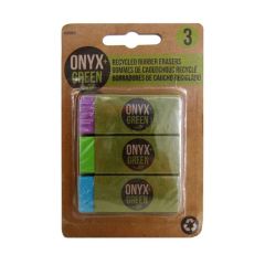 Onyx + Green 2202 Recycled Rubber Erasers - Assorted Color - (3 / Pack) x 12