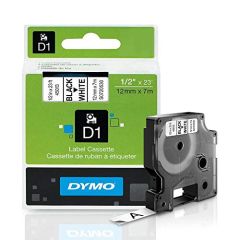Dymo S0720530 D1 45013 Label Tape - 12mm x 7m - Black on White