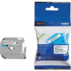 Brother MK231 Genuine P-Touch Tape - 12mm x 8m - Black on White