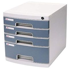 Deli 8854 File Cabinet with Front Lock with 4 Drawers with Front Lock - Grey