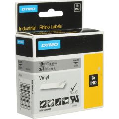 Dymo 1805419 Rhino Vinyl Tape - 19mm x 5.5m -  Black on Grey
