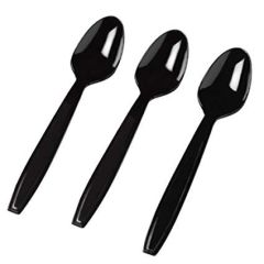 Al Daya Plastic Spoon - Black - 50 Pieces x (Pack of 40)