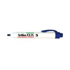 Artline EK-573A Clix Retractable Whiteboard Marker - Bullet Tip - Blue (Pack of 12)