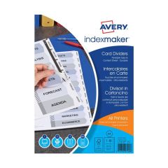 Avery 01812061 Plain Index Maker Dividers - 222 x 297mm - White - 10 Card Dividers