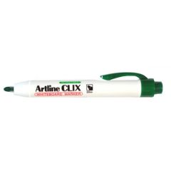 Artline EK-573A Clix Retractable Whiteboard Marker - Bullet Tip - Green (Pack of 12)