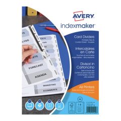 Avery 01810061 Plain Index Maker Dividers - 222 x 297mm - White - 5 Card Dividers