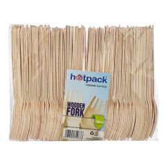 Hotpack Disposable Wooden Fork (Pack of 100)