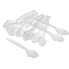 SS Pack Plastic Spoon - White (Pack of 50)