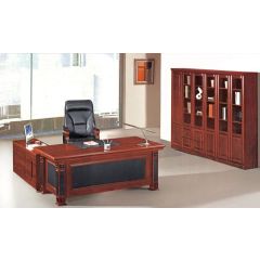 MAZ MF 017 L-Shape Executive Desk - Mahogany - 180(L) x 90(W) x 76(H)cm